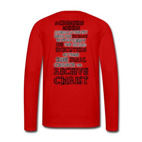 GAM Blood Moon Sleeve Print Red Men's Premium Long Sleeve T-Shirt - red